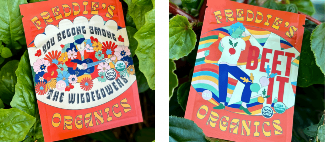 Freddie's Organics seed packets are made for the green thumb with an urban garden.
