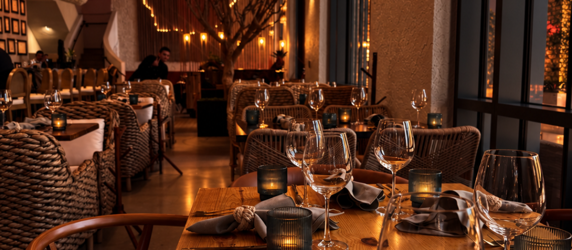 amar main dining - night - tables
